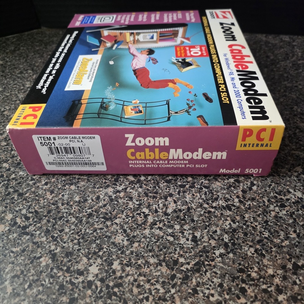 Zoom CableModem PCI Internal Cable Modem Model 5001 Open Box Windows 98 2000 - Picture 5 of 8